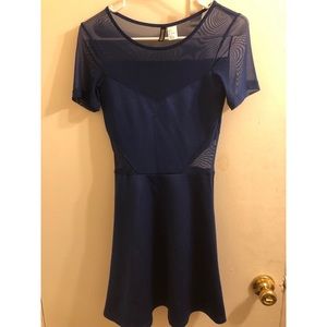 H&M blue mesh dress